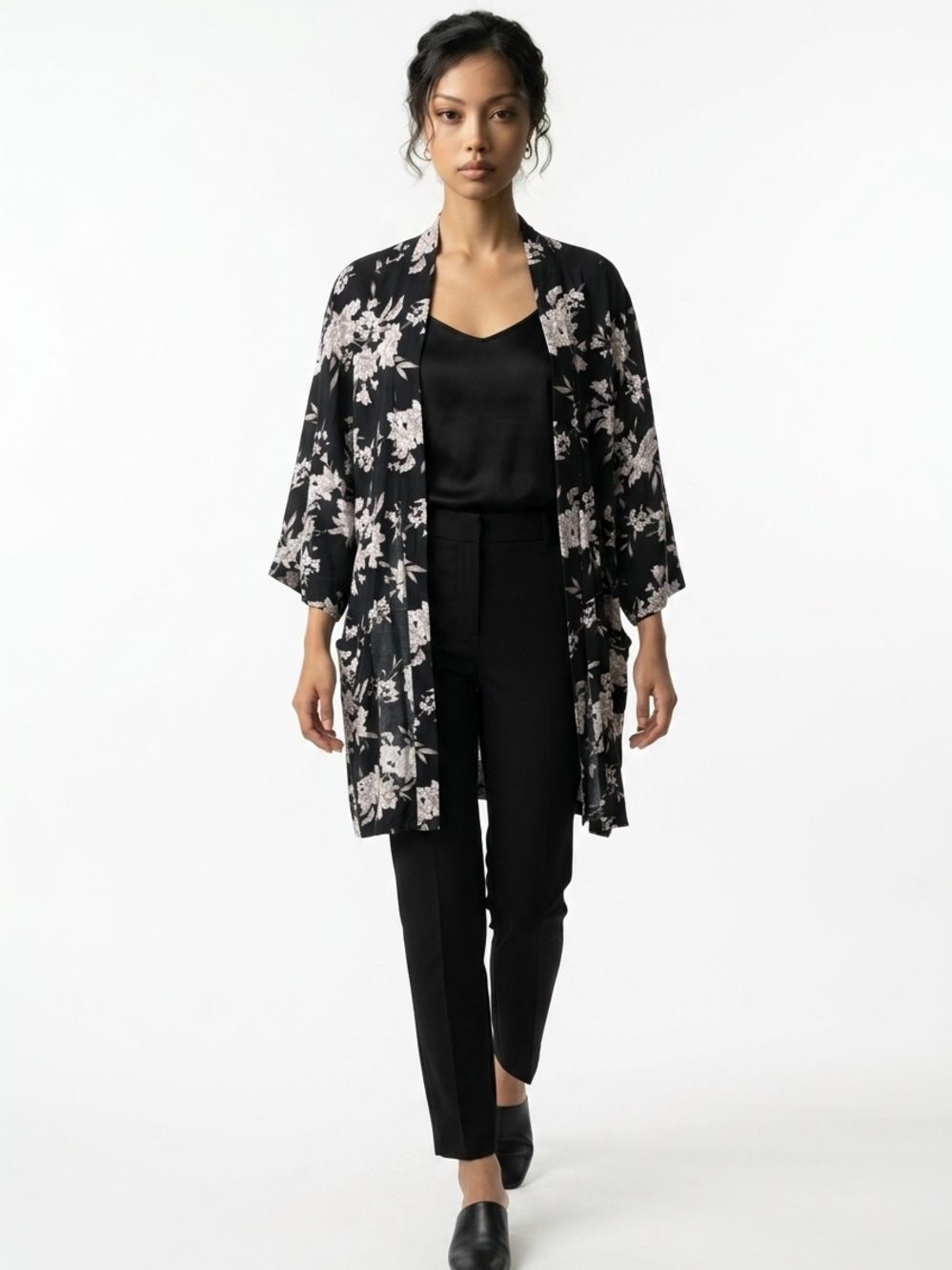 SPIRITUAL GANGSTER | Floral Tie Front Kimono OSFM